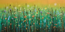All The Wild Flowers by Jo Starkey - Original Painting on Board sized 24x48 inches. Available from Whitewall Galleries
